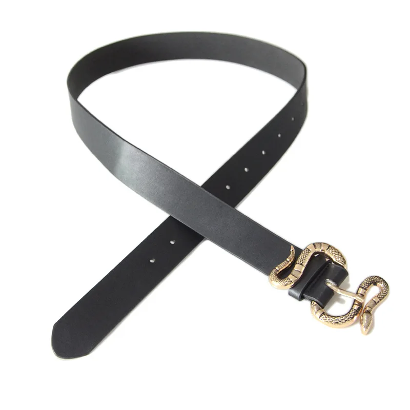 Кожаный ремень со змеиной пряжкой крутой пояс из искусственной кожи в стиле панк