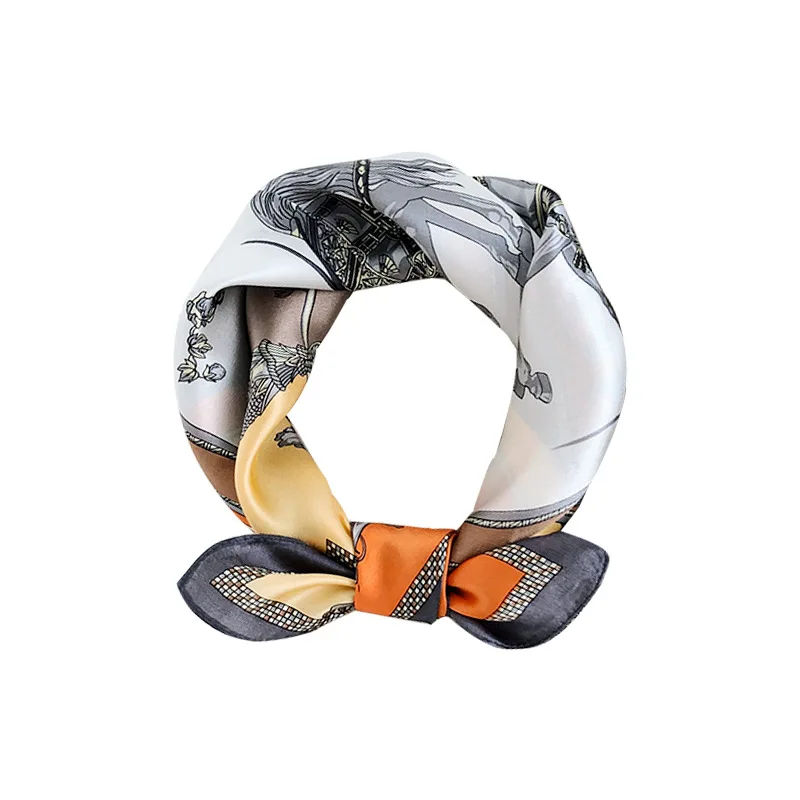 

New 2020 Brand 100% Natural Satin Real Silk Scarf Women Shawls Wraps Ladies 53*53cm Scarves Foulard Femme Bandana Hijab