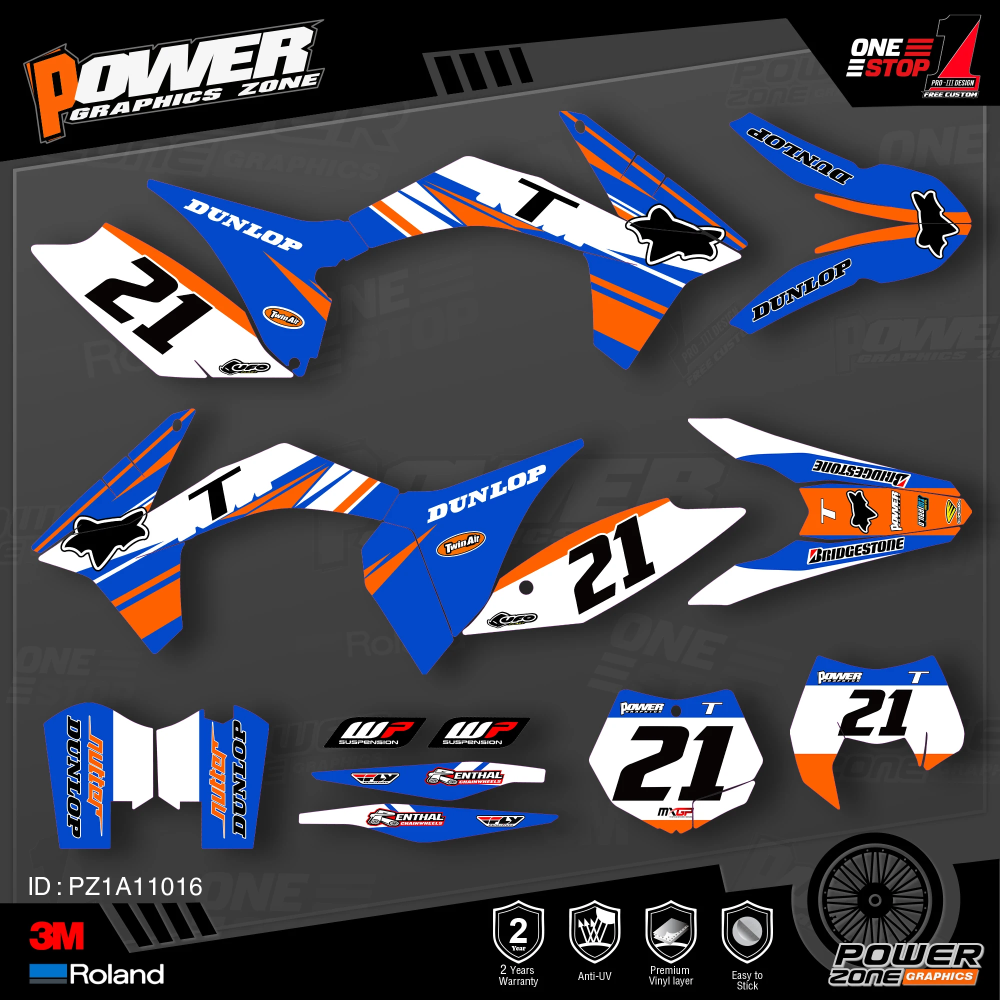 Персонализированные графические фоны PowerZone Team наклейки 3M Набор наклеек для KTM SX SXF