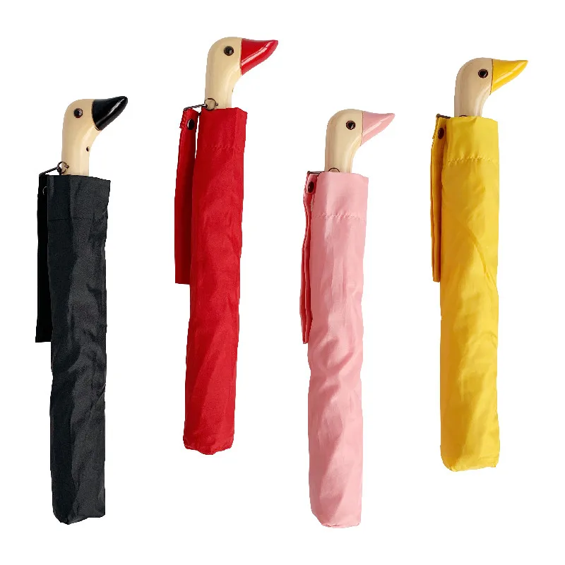 Творческий милый зонтик Sun Yellow Folding Duck Mouth Korea Parasol Sunscreen Black Coating Guarda Chuva Gift B65.