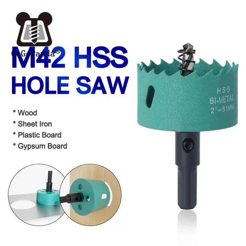 16-200mm New M42 Core Hole Saw Triangular handle Drill Bit Bimetallic Openings For Wood Plastic Sheet Iron Gypsum Board