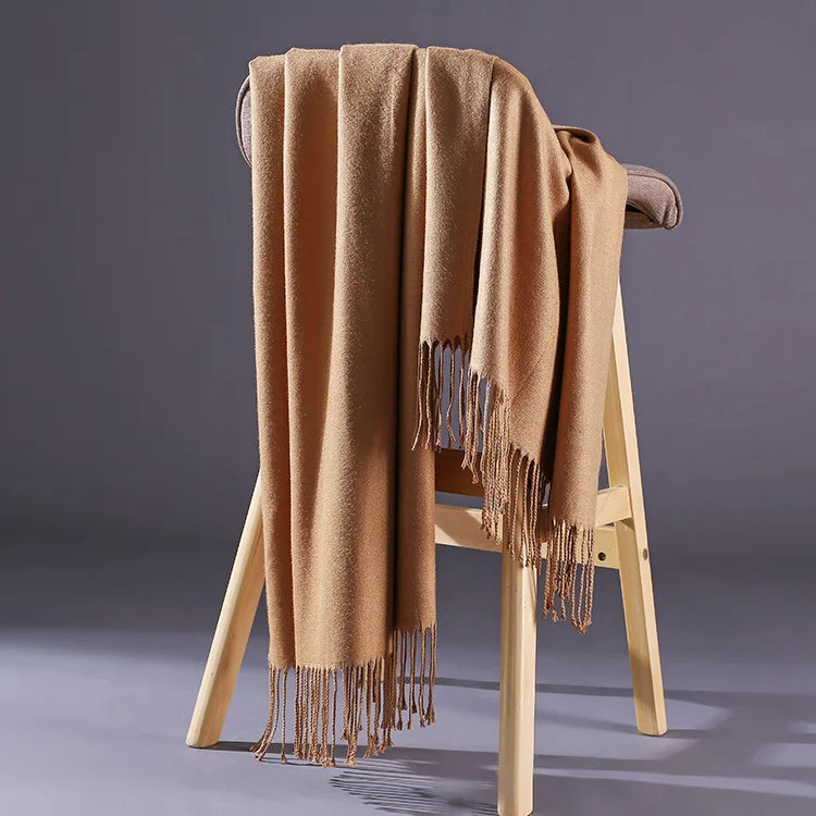 Бренд Горячая леди 2019 новый толстый теплый кашемировый шарф сплошной цвет