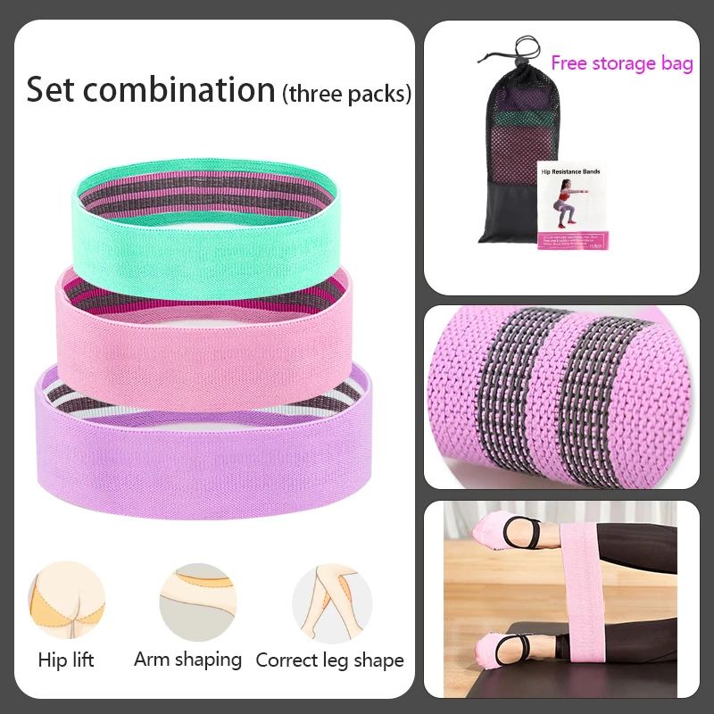 Gelang Yoga Anti Selip Gelang Pantat Fitness Rumah Loop Pinggul Paha Latihan Pilates Olahraga Elastis