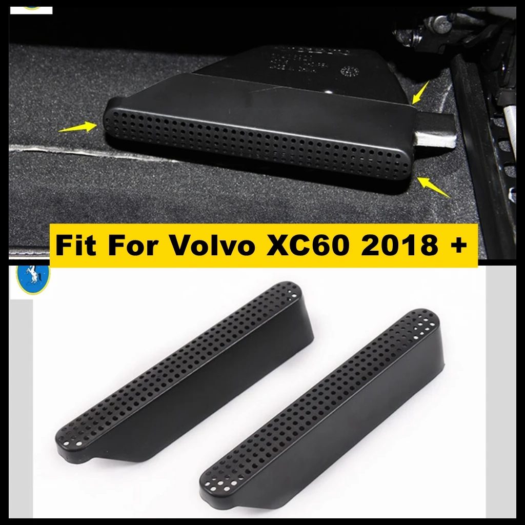 

Black Interior Refit Kit Seat Under Dust Plug Air Conditioning AC Outlet Vent Frame Cover Trim 2 Pcs For Volvo XC60 2018 - 2021