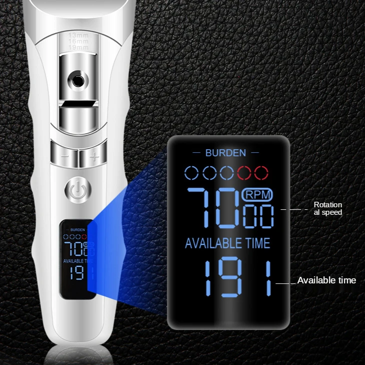 

2021 USB Professional Digital Hair Trimmer Rechargeable Electric Hair Clipper Men's Cordless Haircut Adjustable Ceramic Blade