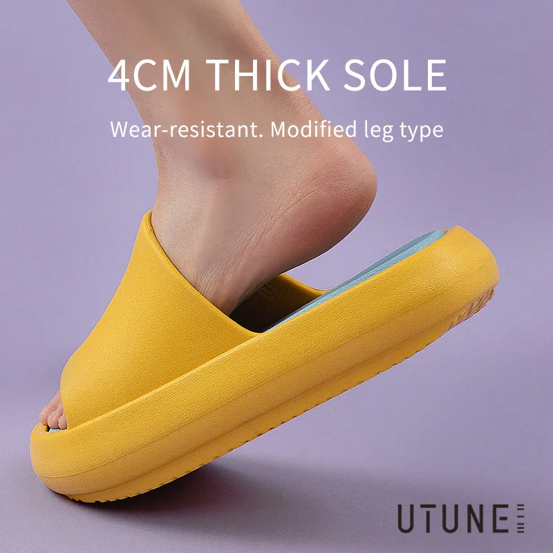 Летние уличные тапочки UTUNE мягкие Сникеры из ЭВА на платформе Нескользящие