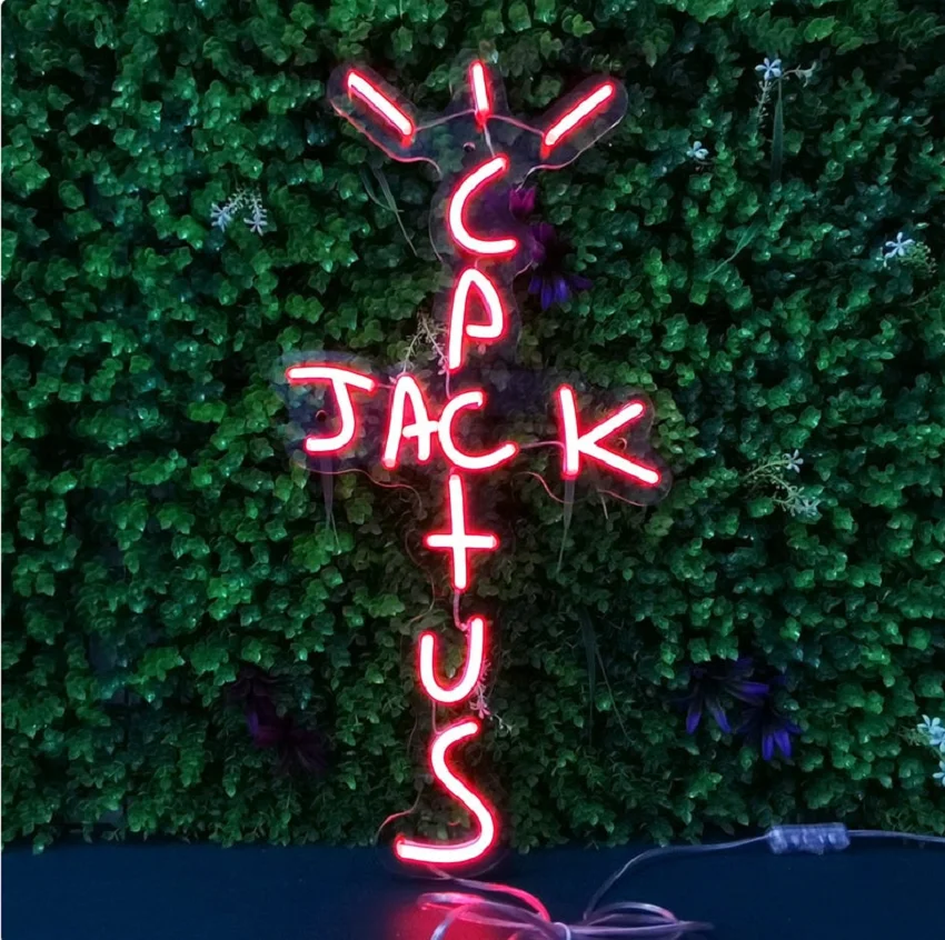 

Led Aesthetic Cactus Jack Flex Light Sign For Home Room Wall Decor Kawaii Anime Cute Bedroom Decoration Mural Outdoor Light