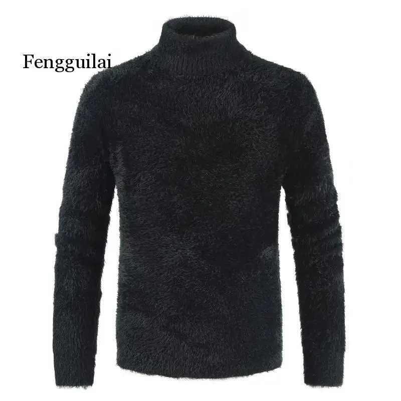

Men's Turtleneck Knitted Sweater Cashmere Wool Winter Sweater Men 2020 Turtleneck Pullover