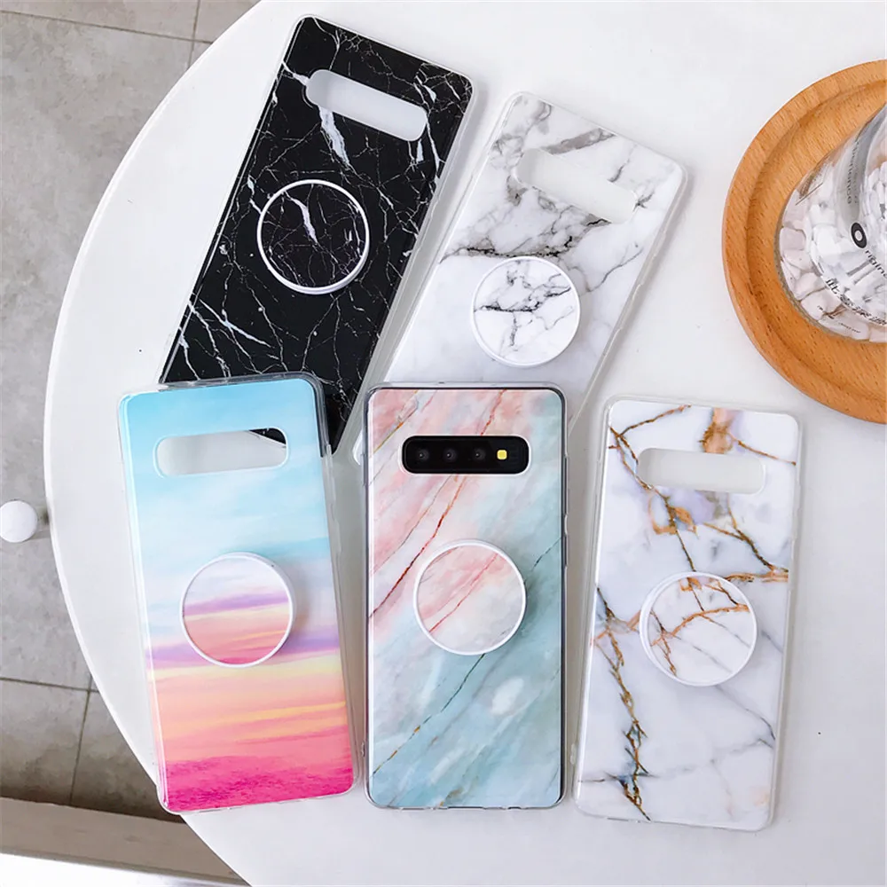 Мраморный чехол для Samsung A50 мягкая задняя крышка из ТПУ S10 LITE S10PLUS чехол-держатель с