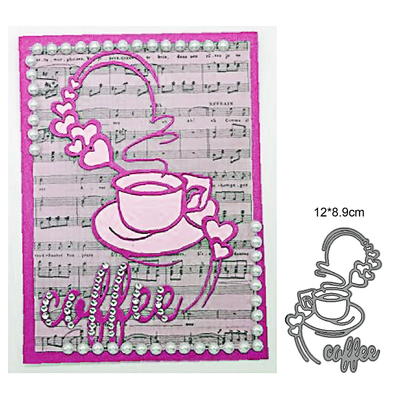 

coffee Cup Love Metal Cutting Dies Craft Stamps die Cut Embossing Card Make Stencil