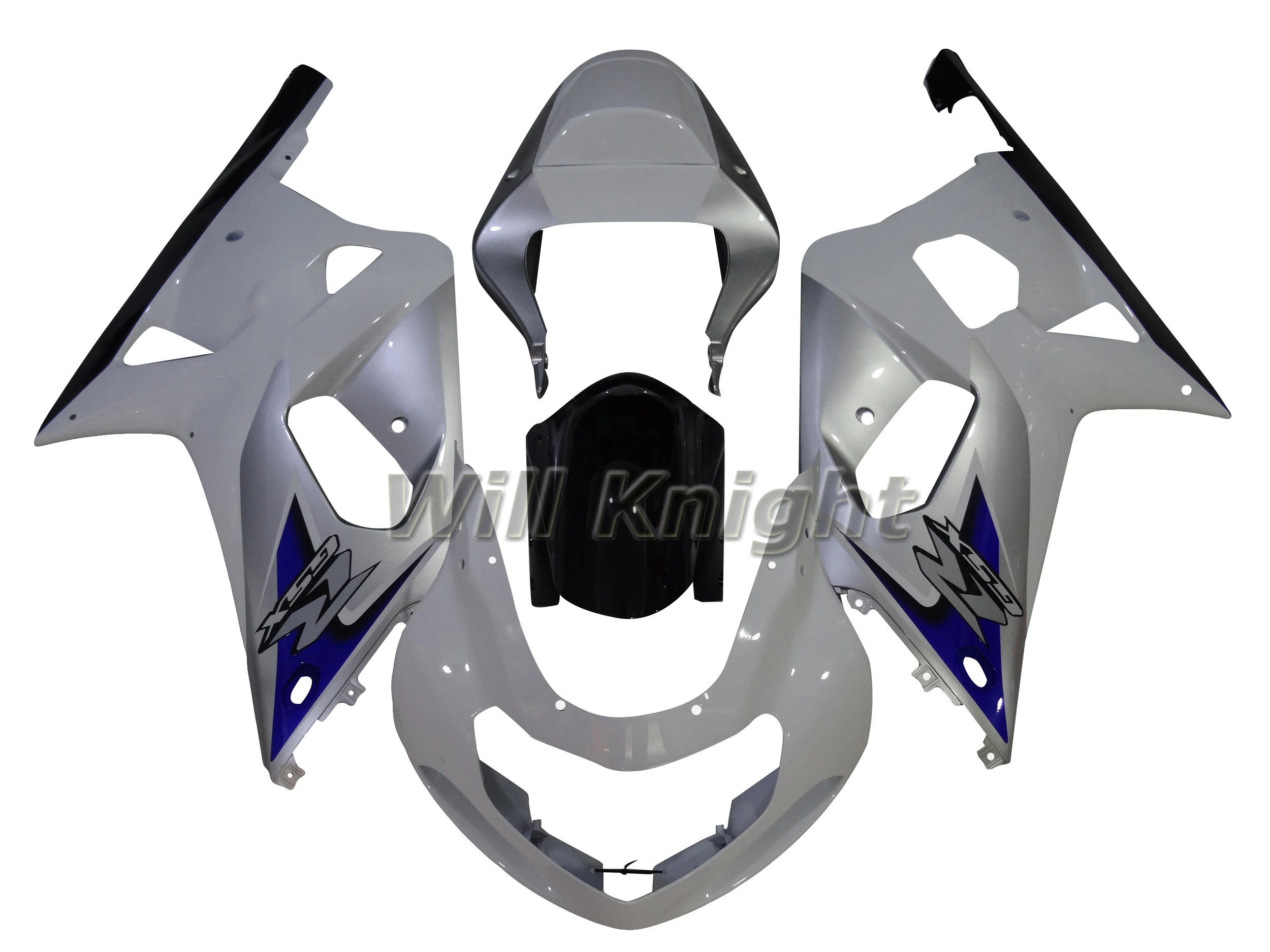 

Для Suzuki GSXR1000 2000 2001 2002 глянцевый Серебристый Белый Черный ABS корпус инжектора комплект обтекателей