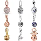 Бусины-подвески в виде торта pandora, серебряные подвески для браслета сделай сам