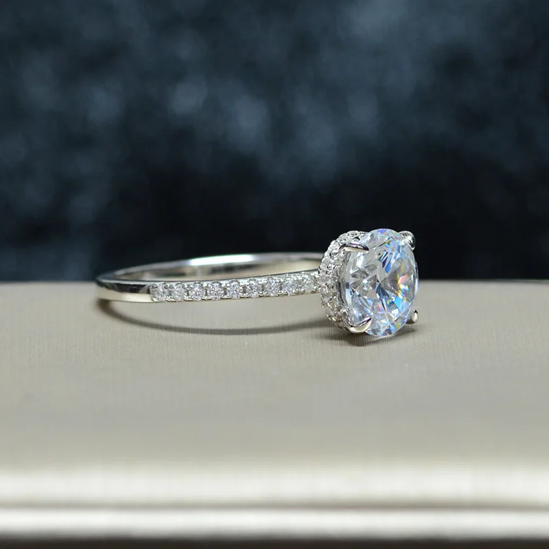 

COSYA 100% 925 Sterling Silver 8*8mm 3.5 Carat High Carbon Diamond Wedding Bands Temperament Shinning Party Fine Jewelry Gift