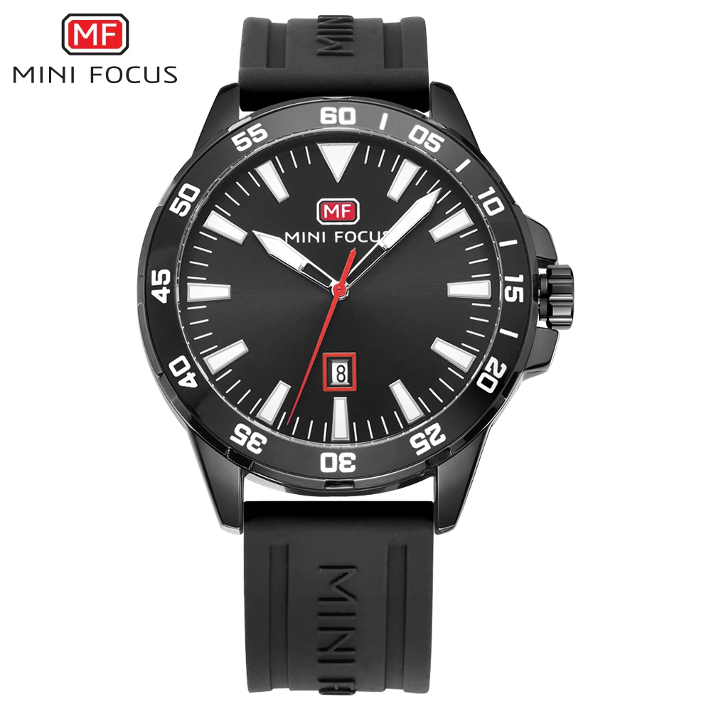 MINIFOCUS модные спортивные наручные часы Для мужчин кварцевые аналоговые Дата Часы Силиконовые военные Водонепроницаемый часы для мужчин крутые часы