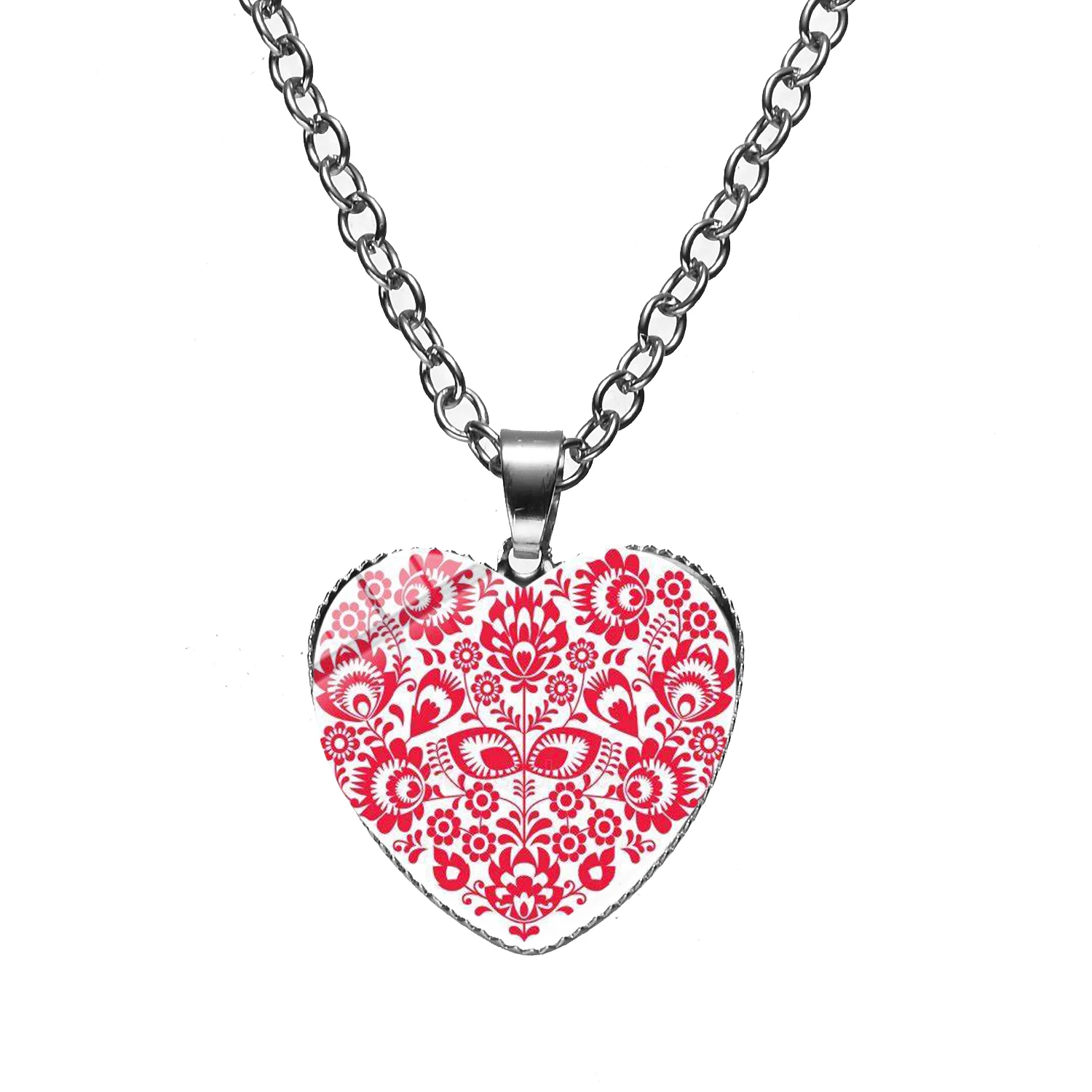 2019 очаровательное польское ожерелье с узором народного искусства дизайн сердца