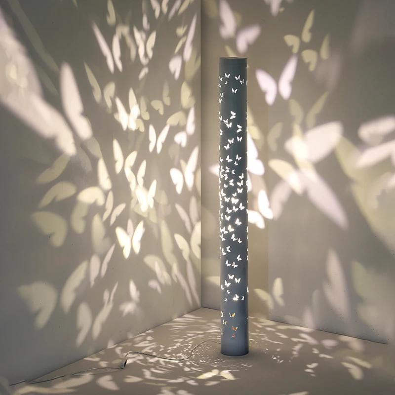 

Nordic Minimalist Art Led Floor Lamp Bedroom Living Room Home Decor Corner Butterfly Light and Shadow Atmosphere Standing Lamp