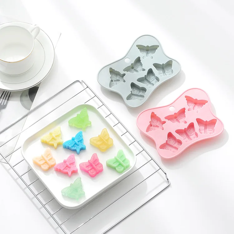 Силиконовая форма для торта с 6 отверстиями в форме бабочки шоколада конфет льда