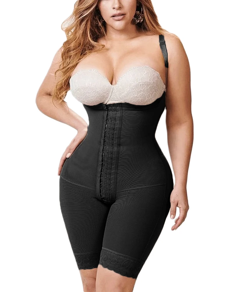 Faja Colombiana Mujer Knee Length Shapewear Full Body Shaper For Women Postpartum Reductive Girdle Waist Trainer Corset Sheath