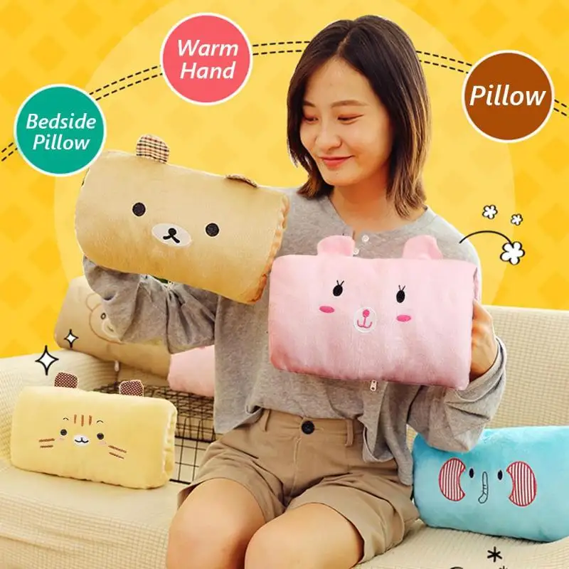 Подушка милая плюшевая грелка для рук детская мягкая игрушка импортные перья