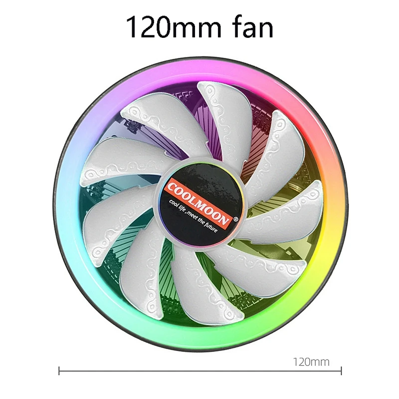 COOLMOON RGB кулер для процессора бесшумный светодиодный вентилятор под пониженным