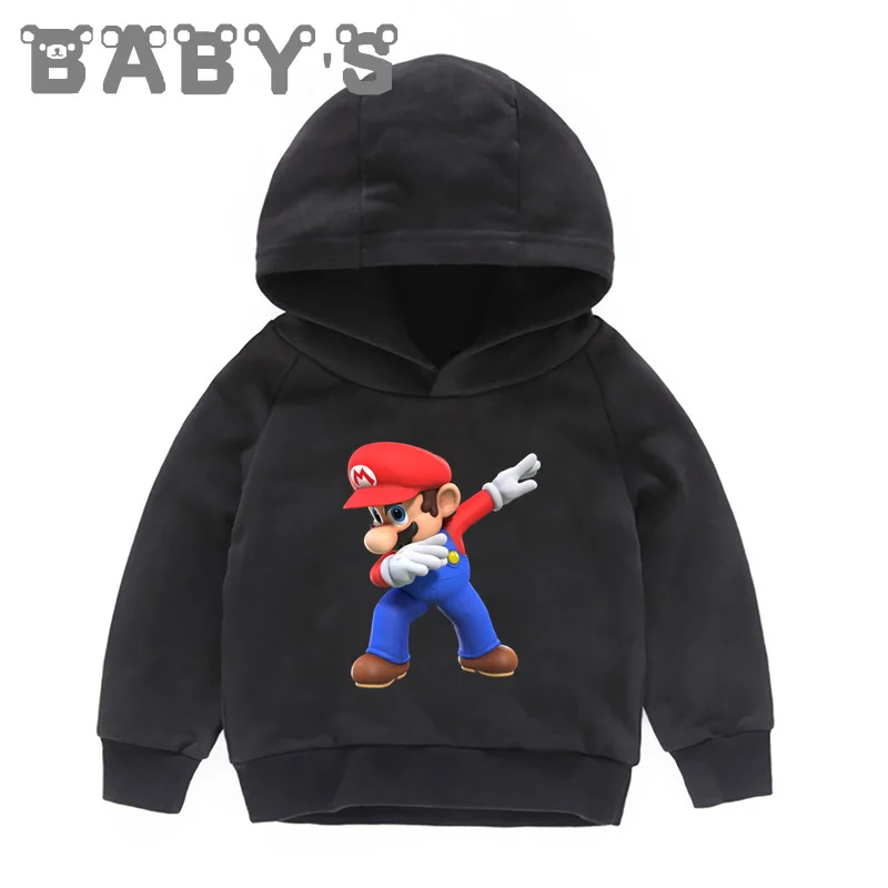 Children Hooded Hoodies Kids Dabbing Super Mario Cartoon Print Sweatshirts Baby Pullover Tops Girls Boys Funny Clothes KMT5185 |
