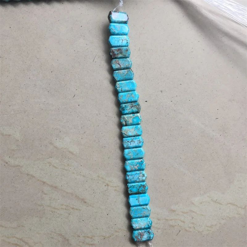 Turquoise Blue Четыре отверстия тетрагон красочные яшма шестигранный бирюзовый синий драгоценный камень 6*10*20 мм натуральный камень бисера для браслета серьги ювелирные изделия Diy - Цвет: Turquoise Blue