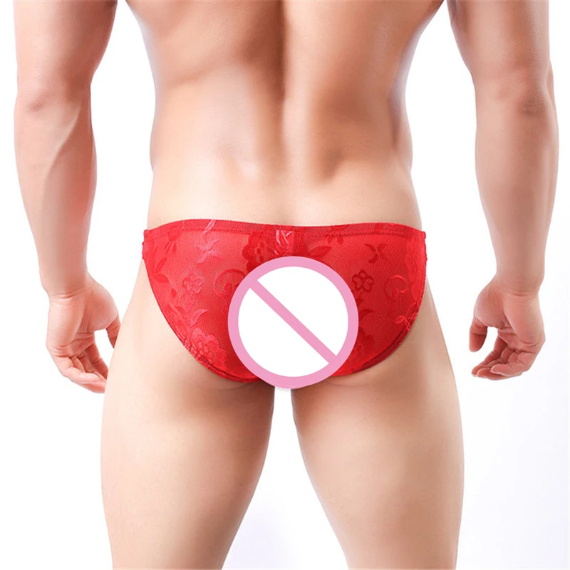 2020 Цветочные кружевные сетчатые трусики сексуальное мужское нижнее белье