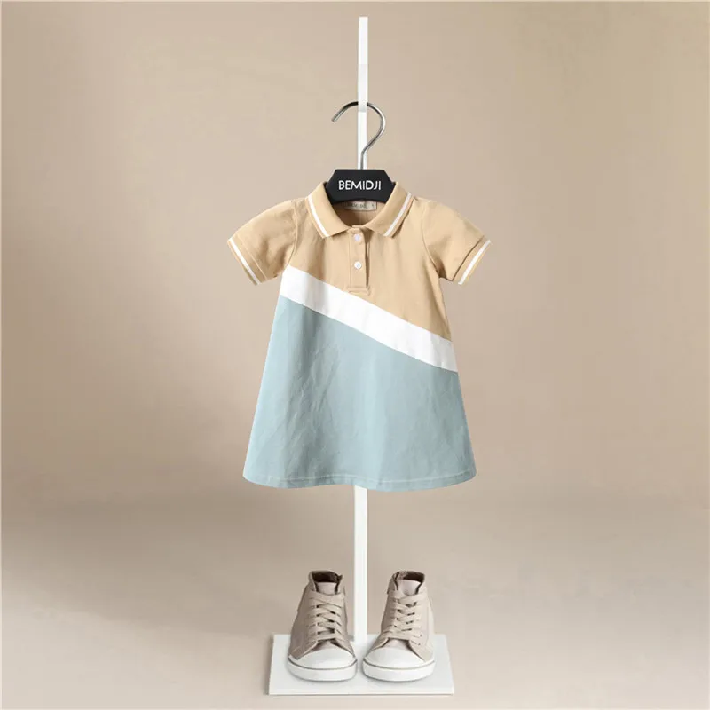 Платье для девочек Коллекция 2020 года Летнее однотонное платье с короткими