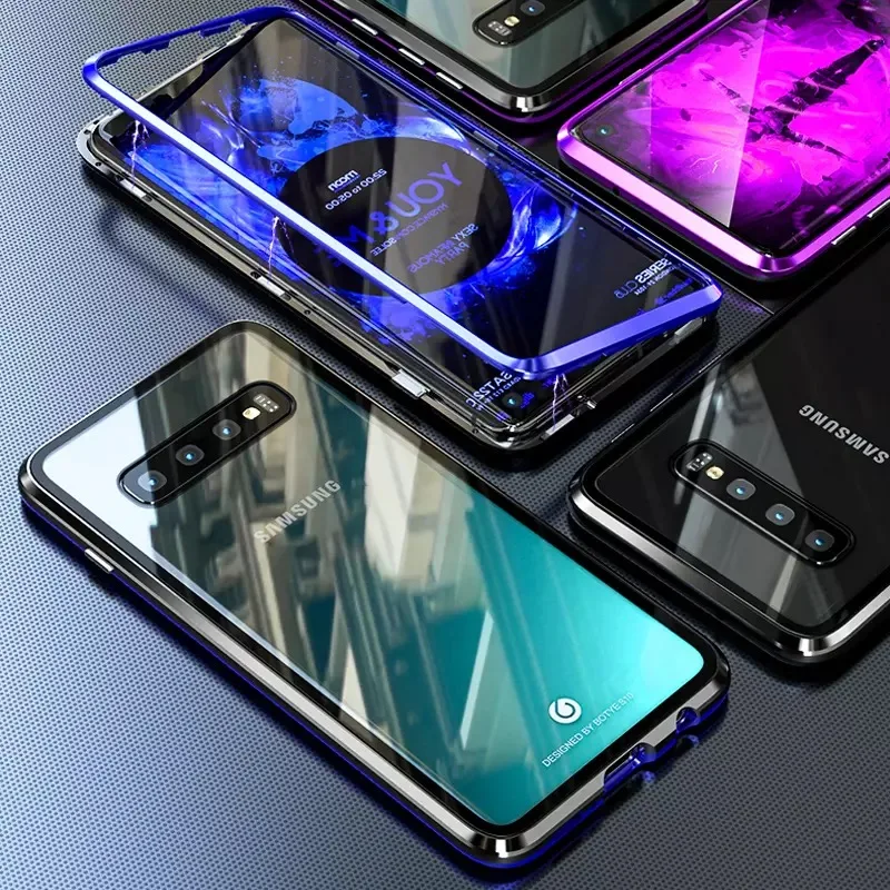 Магнитный адсорбционный чехол Tongdaytech для Samsung S20 S10 S9 S8 Note 10 9 8 A50 A70 Plus двухсторонний
