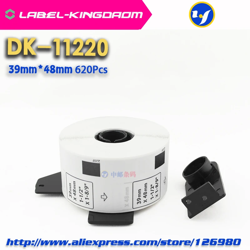 4 Refill Rolls Compatible DK-11220 Label 39mm*48mm 620Pcs for Brother Printer QL-700/720 White Paper DK-1220 | Компьютеры и офис