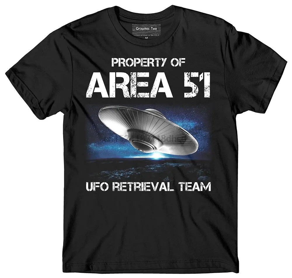 НЛО футболка светится в темноте Area 51 космическим кораблем | Мужская одежда