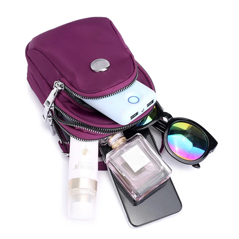 Трехслойная модная мобильный телефон сумка на молнии маленькая плечо для женщин