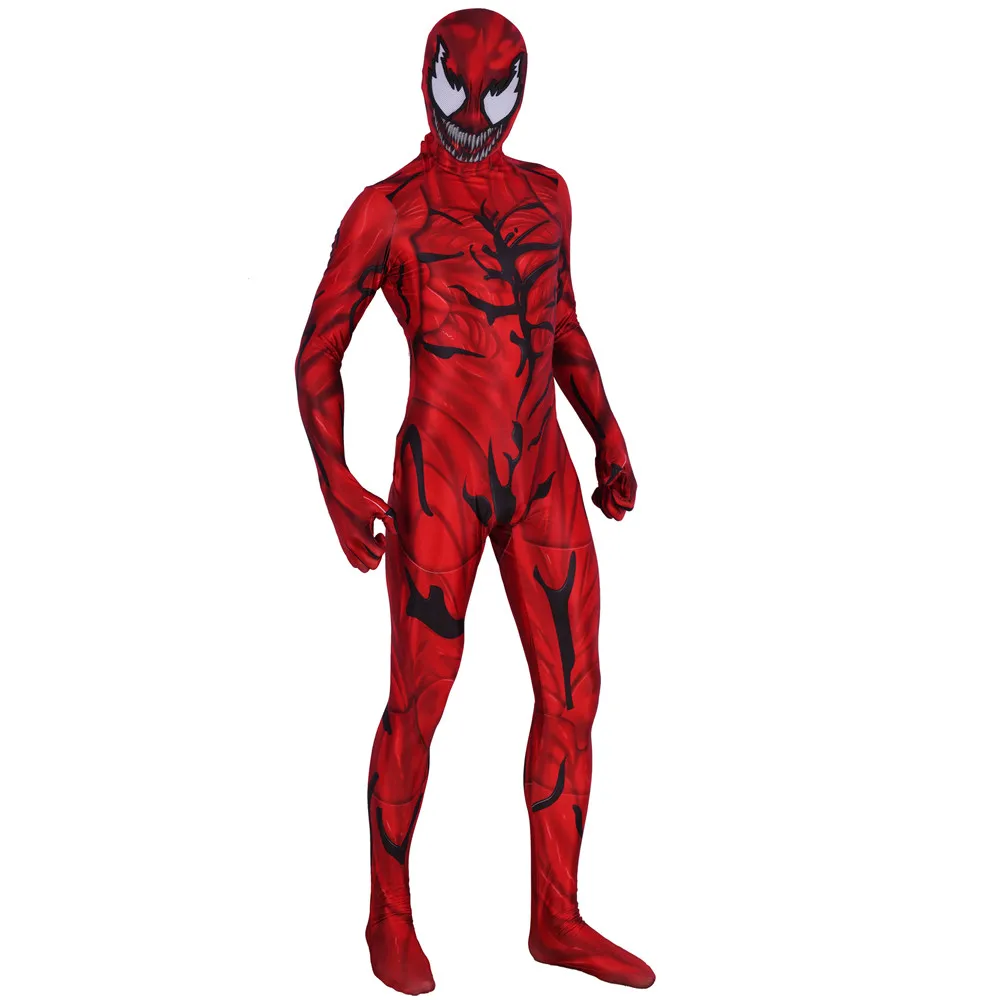 unisex adult kids carnage cletus kasady super villain cosplay costume zentai bodysuit suit jumpsuits halloween free global shipping