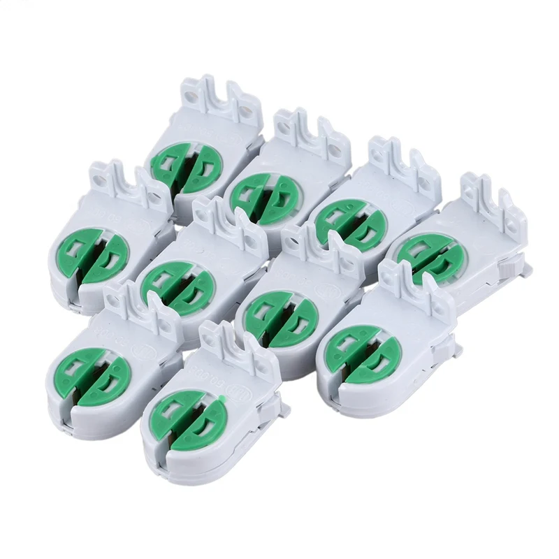 New 10Pcs Dual Terminals T5 T4 Fluorescent Tube Bulb Lamp Holder Socket