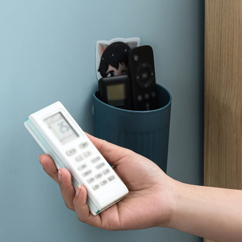 

Drainable Cartoon Creative Personality Rack Bathroom Sundry Storage Tube Living Room Sundry Air Conditioning Remote Control 2021