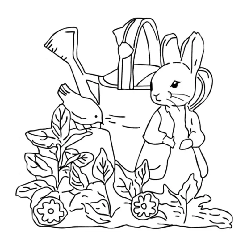 Пасхальный кролик полив цветов силиконовая прозрачная печать штамп сделай сам