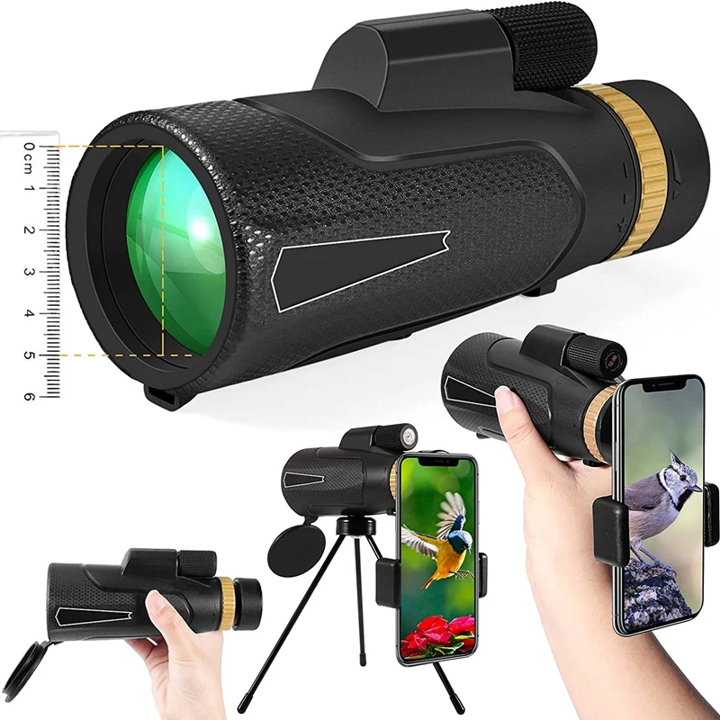 

12X50 Monocular Telescope with Quick Holder for Smartphone Low Night Vision Waterproof Fog Cosmic Scope Monoculars