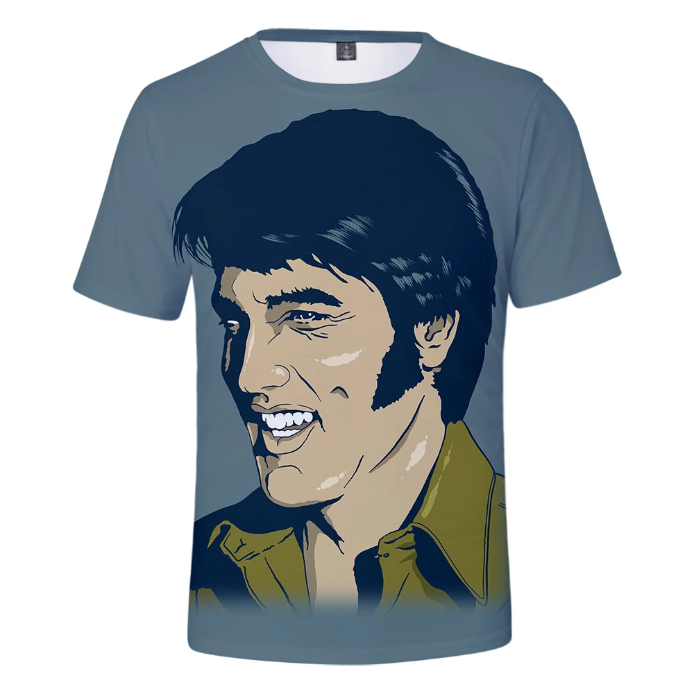 Новая рубашка Elvis Presley 3DT для мужчин и женщин удобные горячие повседневные 3D серые