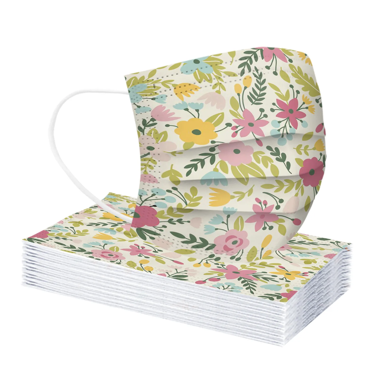 

10-100PCS Adult Dustproof Protective Face Masks Fashion Tie-dye Gradient Printed masques Three-Layer Dust-Proof Disposable Mask