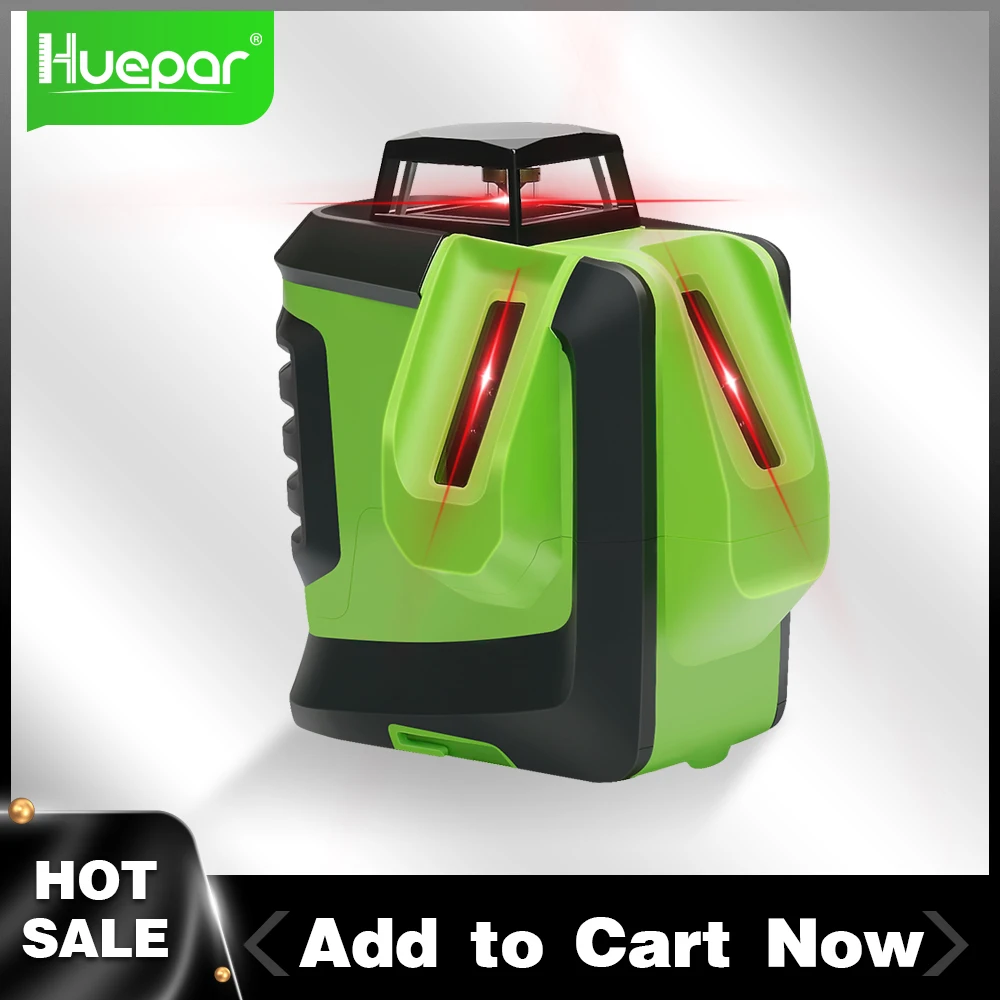 Лазерный уровень Huepar многолинейный нивелир с 2 горизонтальными и вертикальными