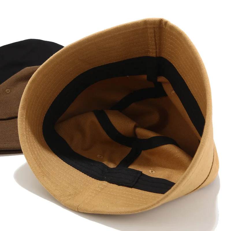 

New Niche Bucket Hat Pure Color Retro Sunscreen Women's Summer Sun Protection Hat Fisherman Hat Foldable Unisex Panama Bob Cap