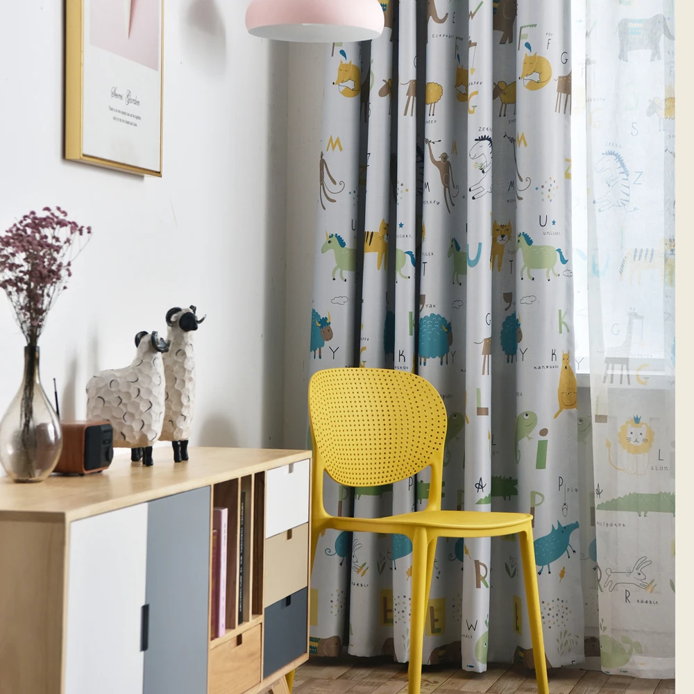 Шторы с мультяшными животными для детей мальчиков кошек зебры Симпатичные