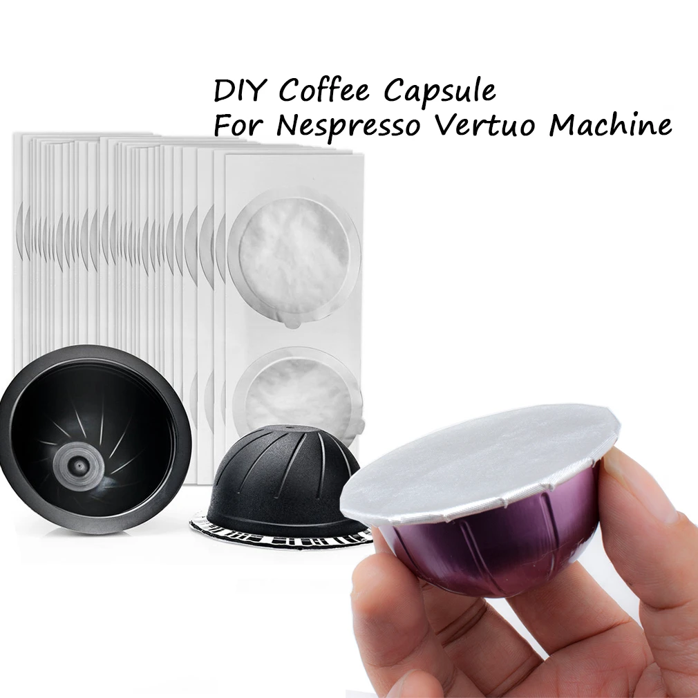 

Reusable 60 Times 59MM Using Coffee Capsule For Nespresso Vertuo Vertuoline Refillable Pod 150ML/230ML Coffee Stickers Accessory