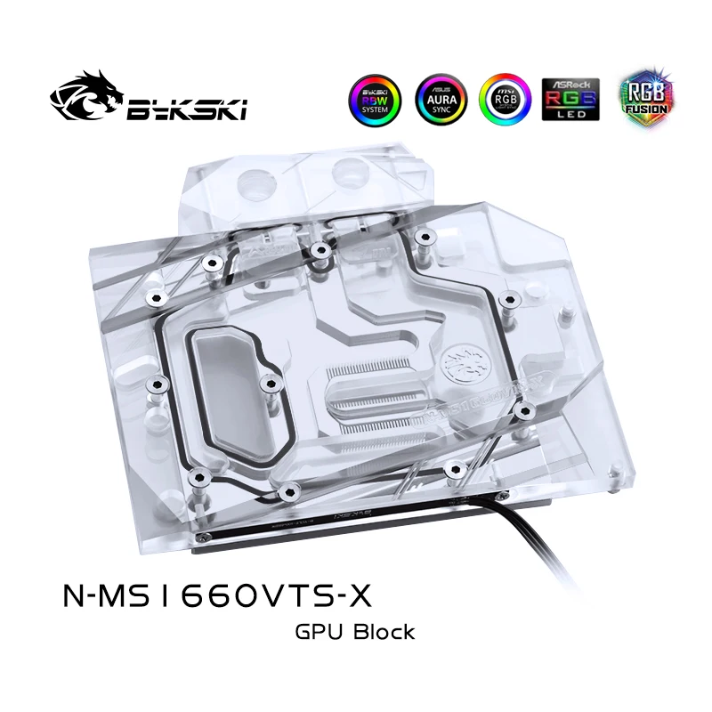 Водный блок Bykski для MSI RTX1660 VENTUS XS C 6G OCV1 с полным покрытием медная фотовспышка 3