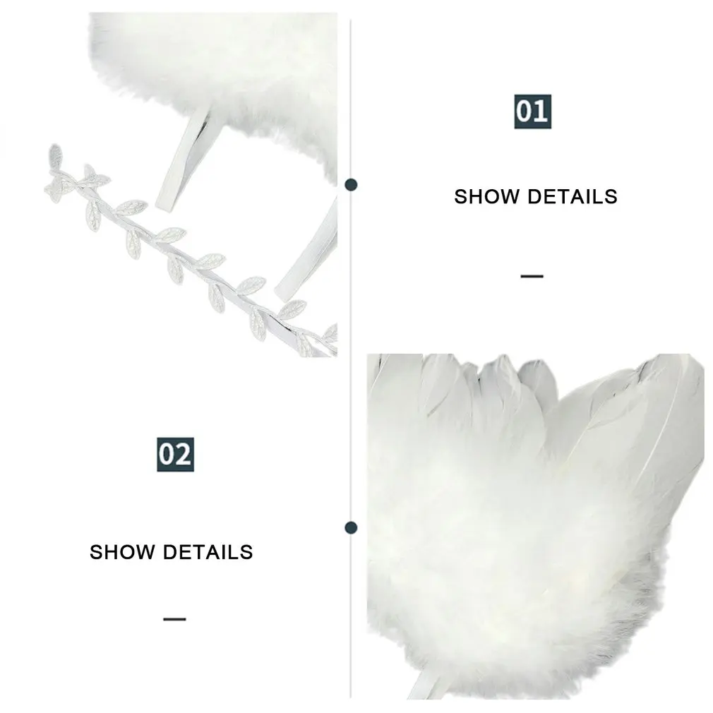 

Fashion Newborn Photography Props Angel Wing And Feather Headband Handmade Fotografia Crochet Baby Costumes