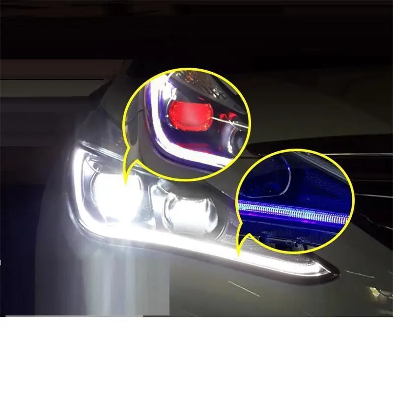 Автозапчасти для автомобилей, автомобильные лампы Drl, светодиодные дневные ходовые фары, задние Автомобильные фары в сборе для hyundai Sonata