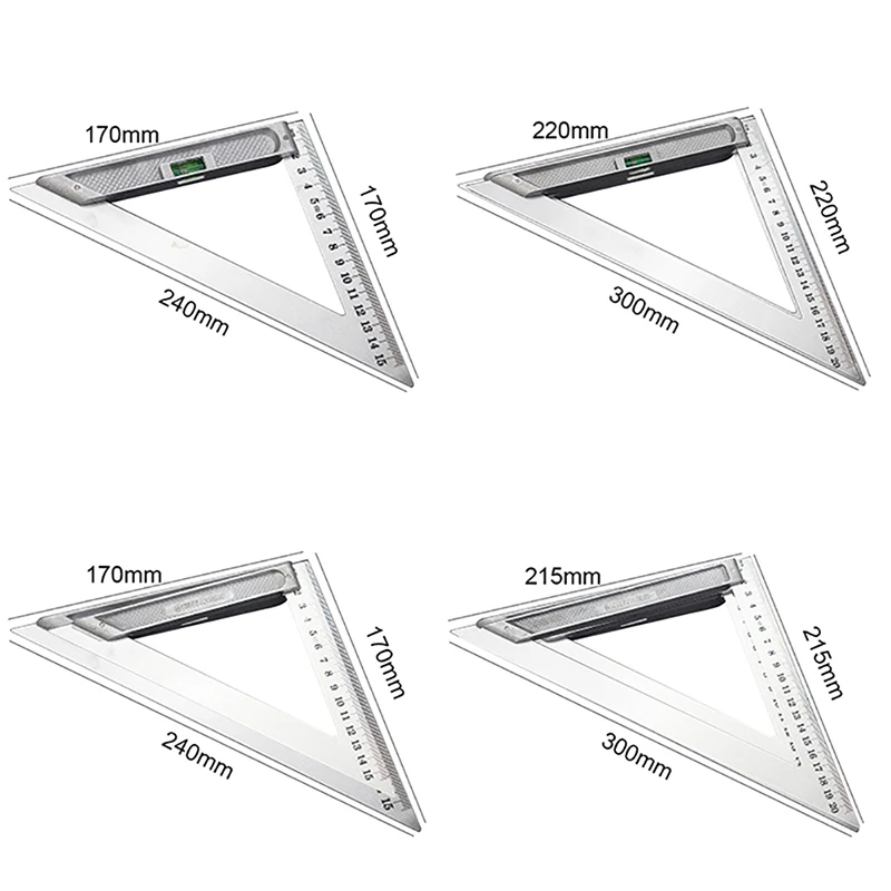 Утолщенная измерительная линейка многофункциональный угломер из алюминиевого