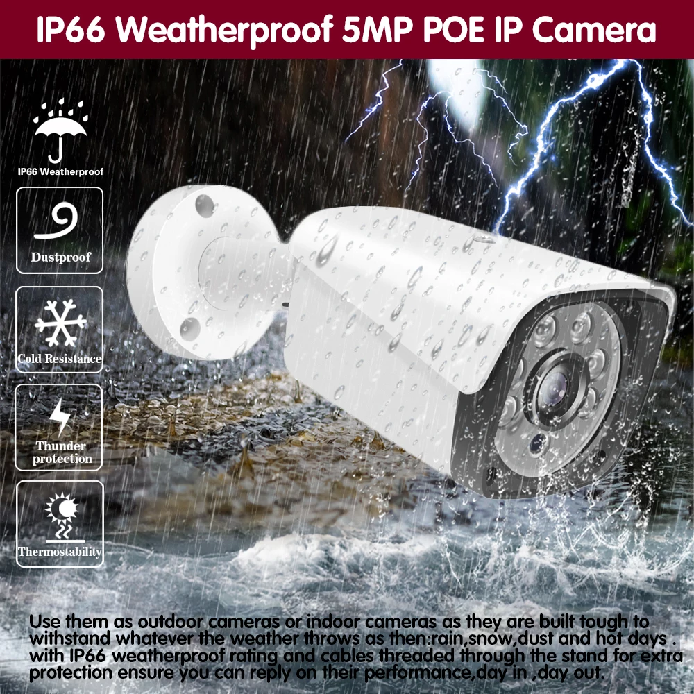 Обнаружение лица 5MP аудио POE IP камера пуля наружная Всепогодная CCTV безопасности