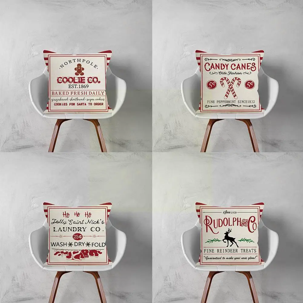 

Рождественская наволочка с красными буквами, льняная наволочка с принтом, боковая наволочка для дома, 45*45 см, одиночная наволочка для дивана...