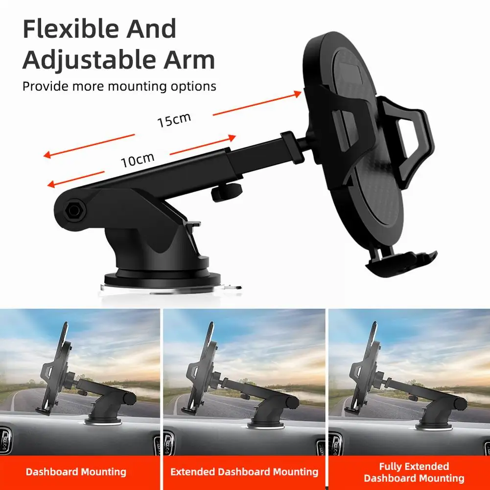 

Phone Accessories Car Mount Phone Holder 360-Degree Rotatable Adjustable Angle Phone Bracket For 4.7" To 6.8" Phones Suction Cup